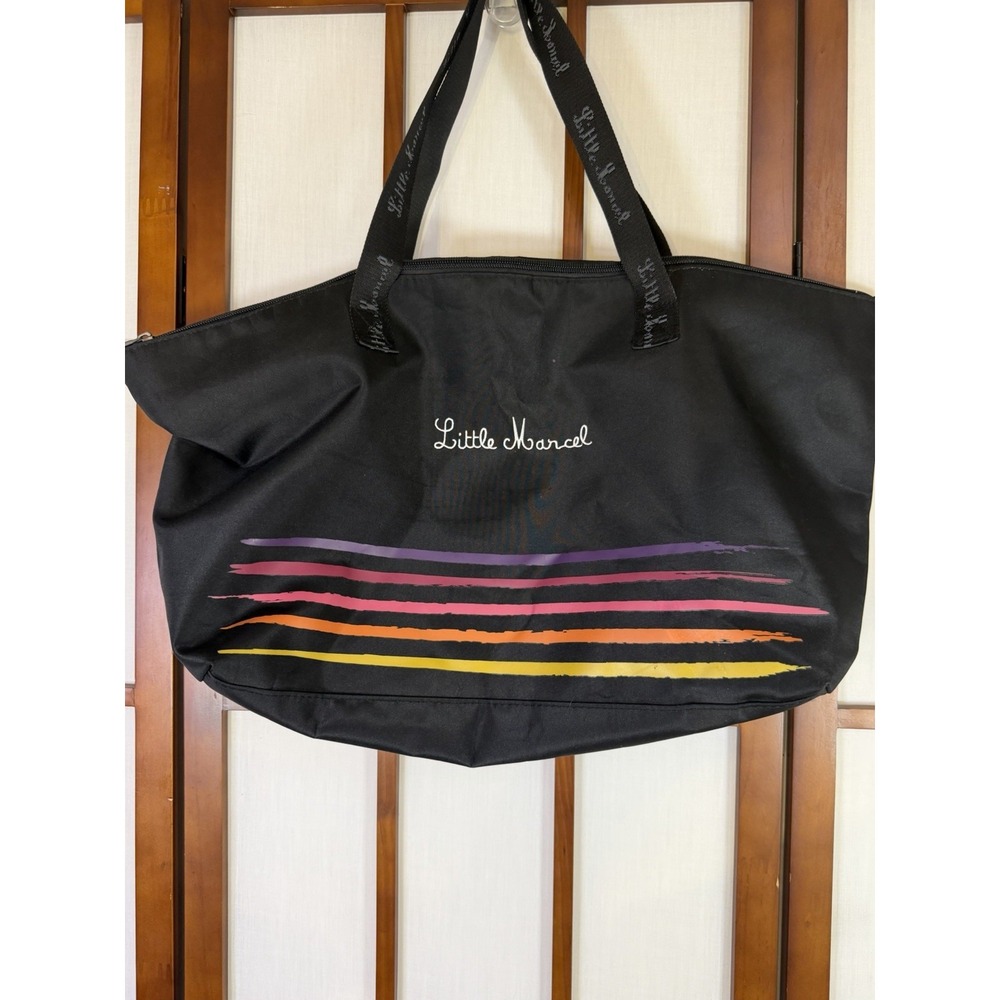 Little Marcel Nylon Tote Bag Zip Top Medium Black